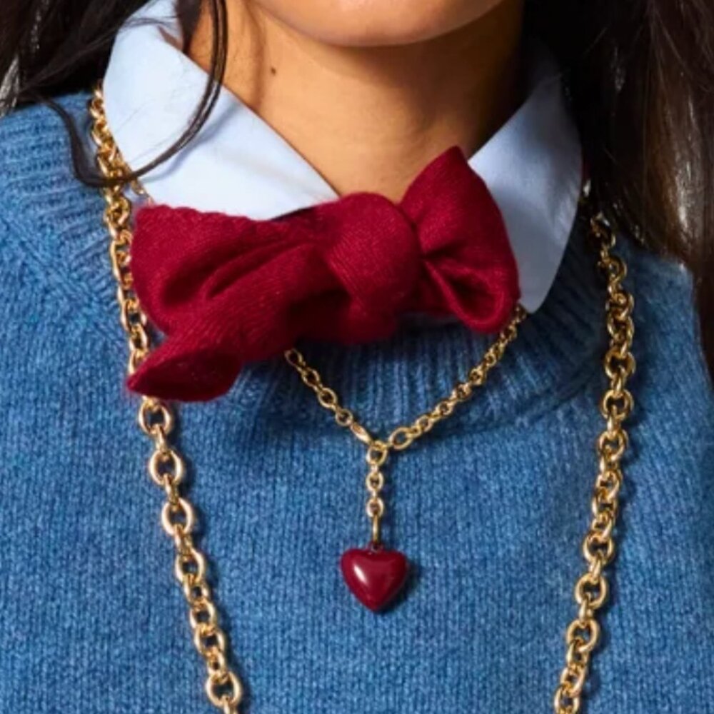 BEST Roxanne Assoulin The Mini Puffy Heart Necklace Burgundy Wine